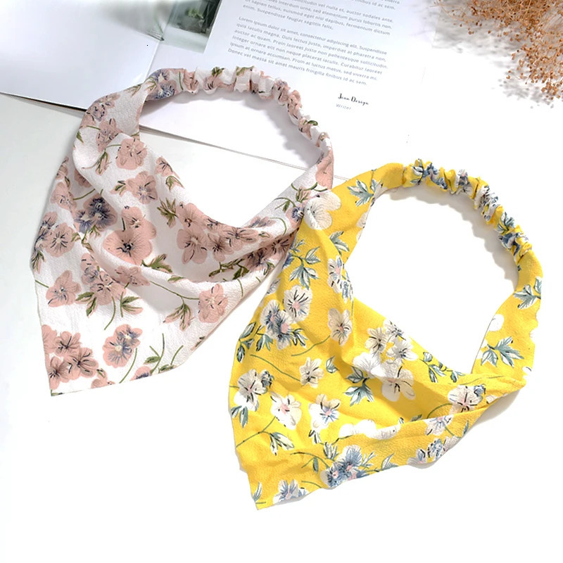 63 Style Bohemia Bandana For Women Elastic Hair Bands Triangle Headscarf Floral Print Head Wrap Scarf Accessories Headwear 240530