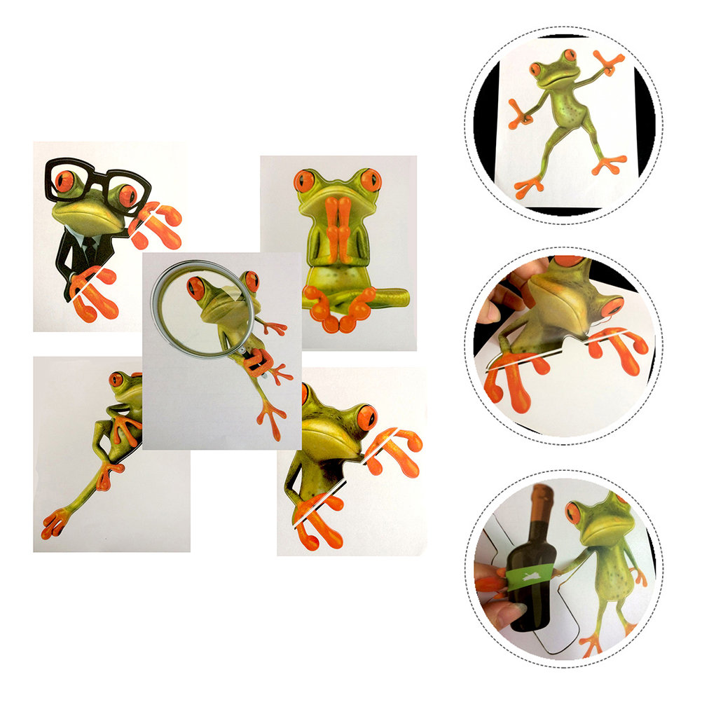 3D Frog Car Sticker Auto Decal Computer Stickers Laptop Self-adhesive Frogs Shape Skateboard Decor
