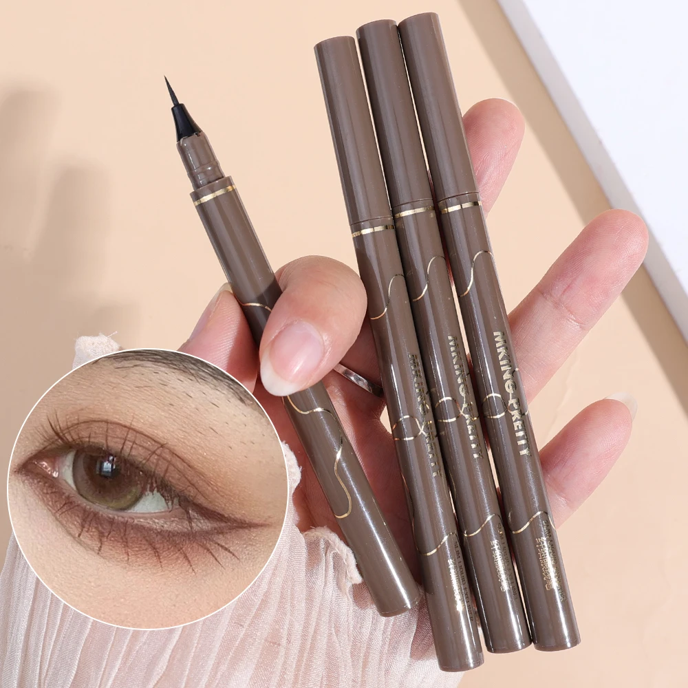 Ultra thin Black Liquid Eyeliner Pen Waterproof Long lasting Smooth Not Easy To Smudge Eye Liner Natural Big Makeup Cosmetic 5