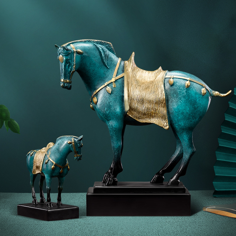 Pure Copper Horse Ornaments Tang Sancai Cast Copper Sculpture Handicrafts Office Hall Desktop Car Mounted Decorations
