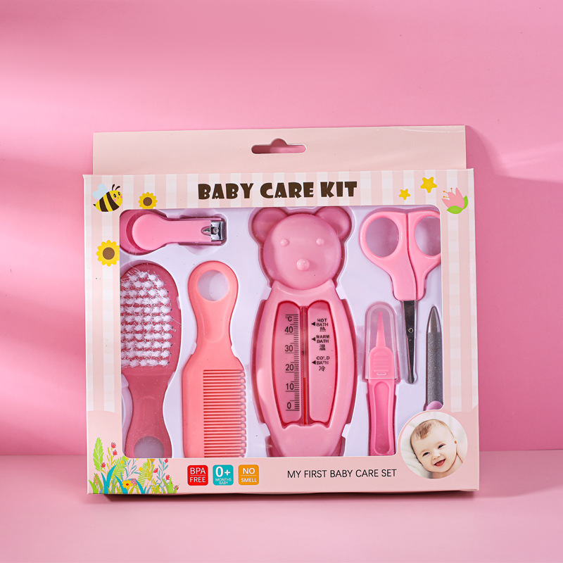 Newborn Baby Nail Hair Daily Care Kit Kids Thermometer Grooming Care Nail Hair Care Set High Quality Nail Clipper Hair Comb