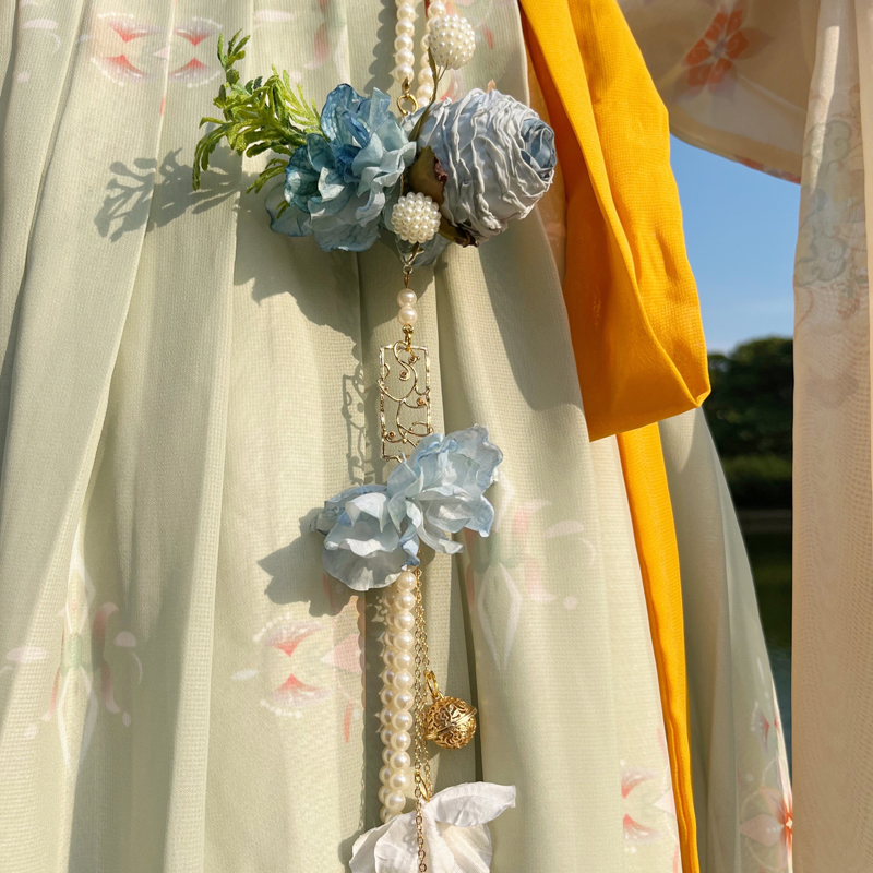 2024 chinese style hanfu hair accessories female ming style waist accessories pressure handmade flower hanfu skirt pendant gift 7011c