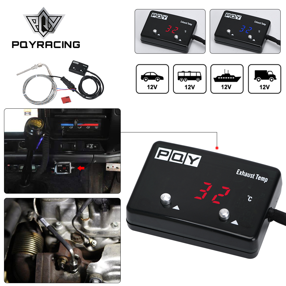 Car Temp Gauge Exhaust Gas Digital With Sensor EXT Temperature Meter Turbo for 4WD Hilux Patrol EGT PQY-TAG06-QY