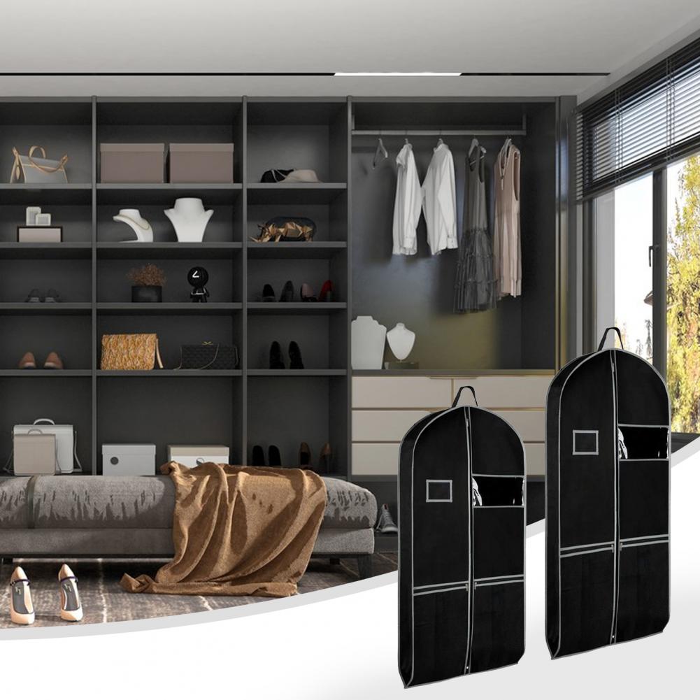 Bag Garment Pvc with Window Travel Garment Bags with Pockets Heavy-duty Non-woven Fabric Clothing Dust Cover for Men smile