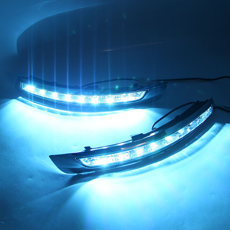 2pcs Car Daytime Running Lights LED DRL For XC90 2007 2008 2009 2010 2011 2012 2013 Lamp Turn Signal fog lamp Flashing