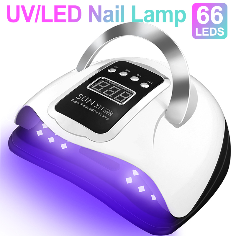 Nail LED 66Leds UV Dryer For Drying Nail Gel Polish Portable Design With Large LCD Touch Screen Smart Sensor Nail Lamp ddmysmile Home Use Smile