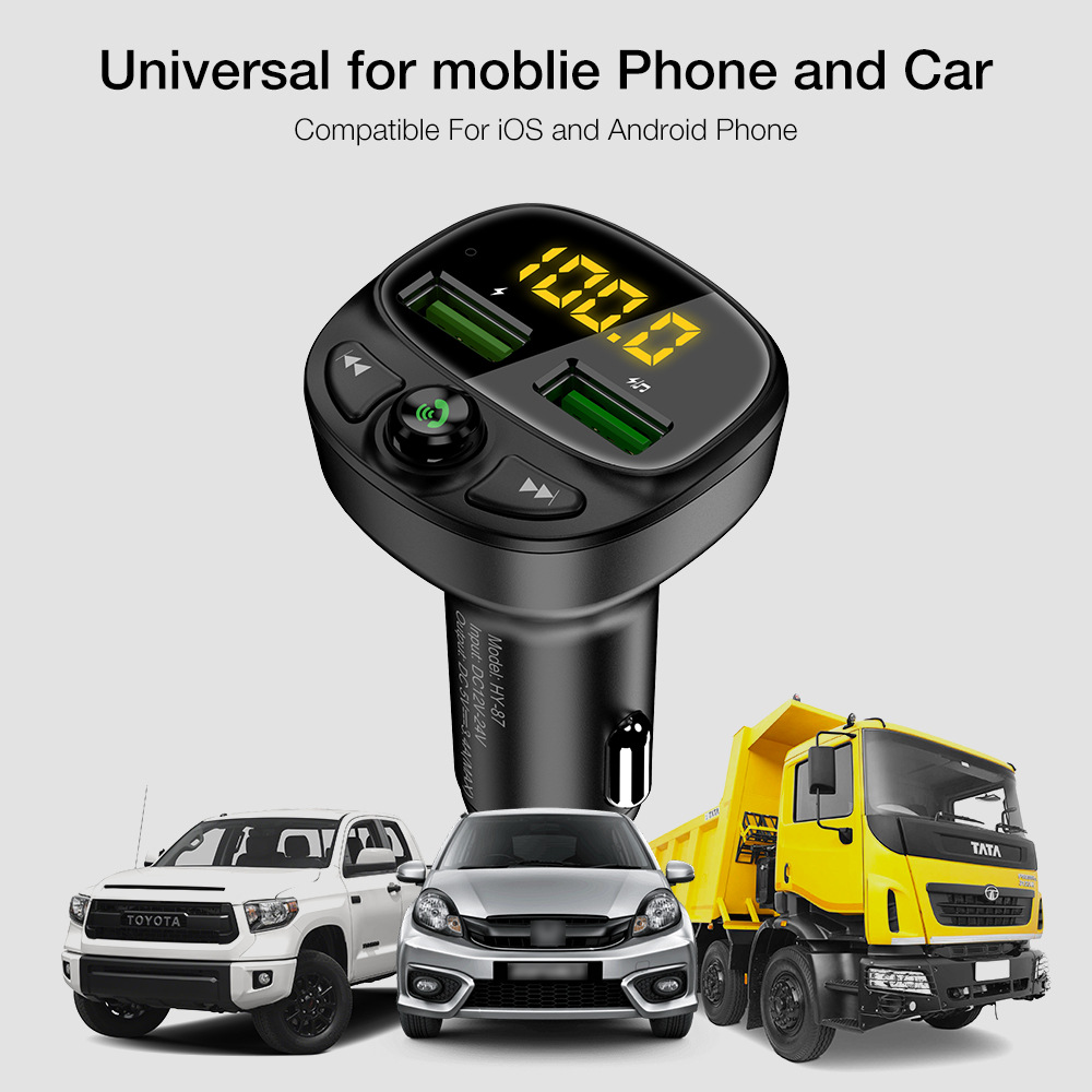Car Charger FM Transmitter Bluetooth Audio Dual USB Car MP3 Player Autoradio Handsfree Charger Fast Charger Car Accessories f85d9