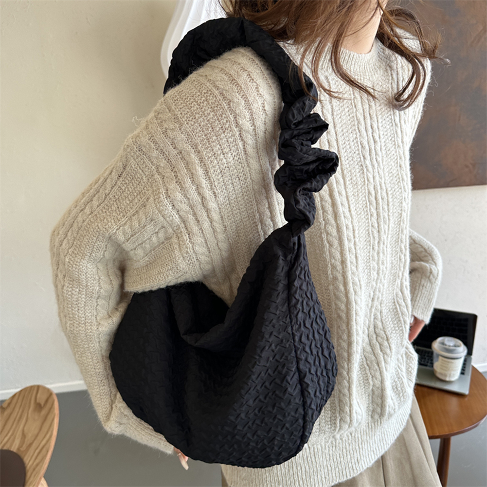 Quilted Crossbody Bag for Women Pleated Shoulder Bag Puffer Bubbles Cloud Bag Drawstring Handbags Purse Design Tote Shopper Bag