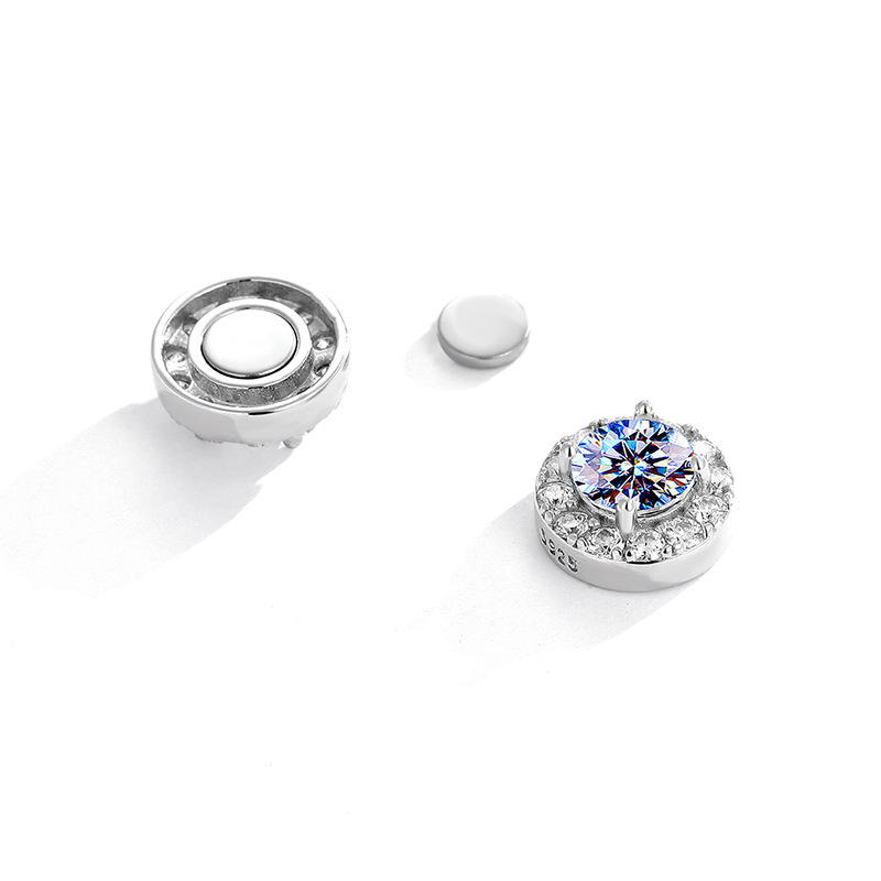 Without Ear Piercing D Color Moissanite Diamond Magnetic Women's Stud Earings Luxury S925 Sterling Sliver for Women Men Earings