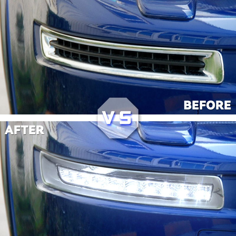 2pcs Car Daytime Running Lights LED DRL For XC90 2007 2008 2009 2010 2011 2012 2013 Lamp Turn Signal fog lamp Flashing
