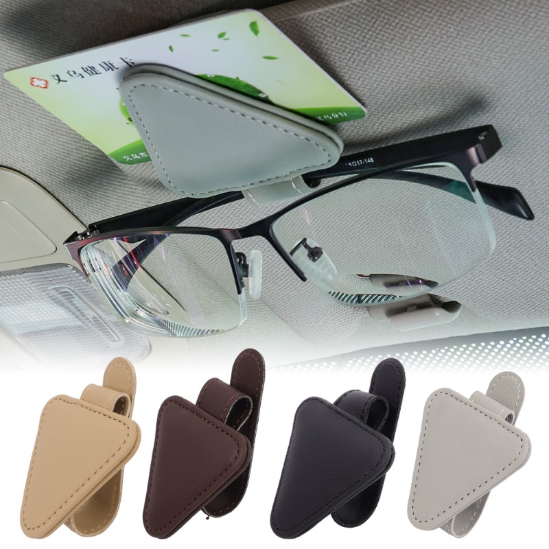 Universal Sun Visor Clip Sunglasses Holder Car Glasses Holder Microsoft Leather Eyeglasses Hanger Ticket Clip Glasses Mount 0c17f 5 f5bef