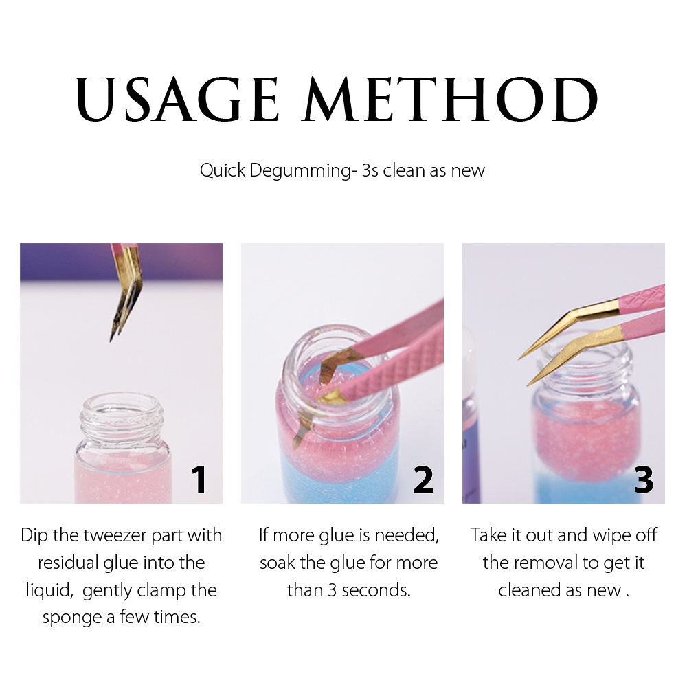 New Sumformi ml Glue Remover from Tweezers Cleaning Sponge Ball with Liquid Eyelash Clean Makeup 5