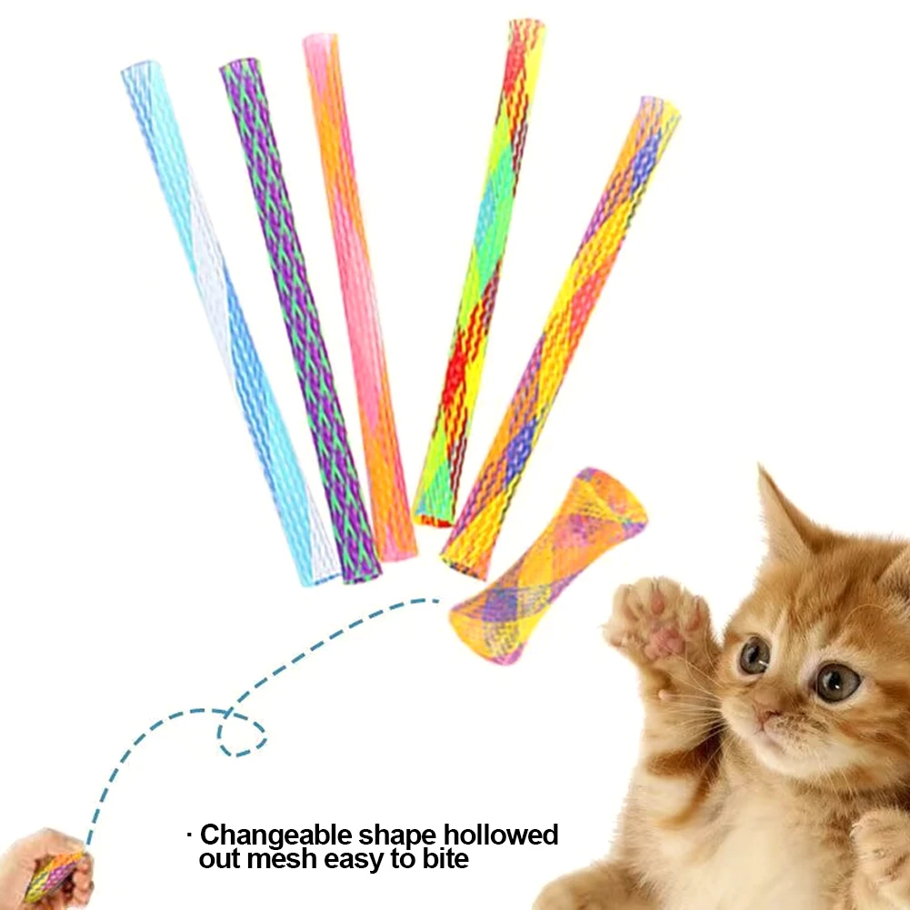 10 Toy Stick Freely Folding Spring Shape Multi-Color Bouncing Kitten Cat Interactive Toys Pet Supplies Free shipping