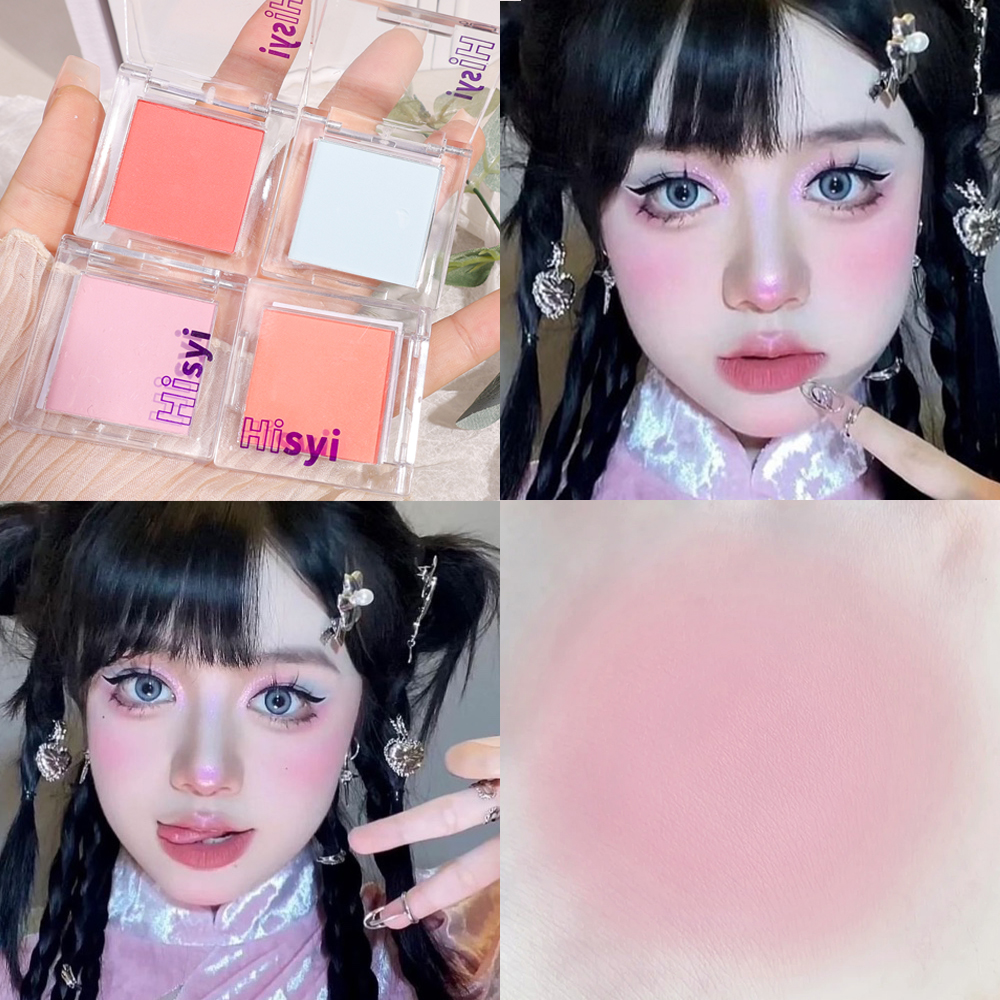 Monochrome Blush Eyeshadow Palette Matte Blusher Face Pigment Lasting Beauty Natural Cream Cheek Tint Orange Peach Blush Makeup