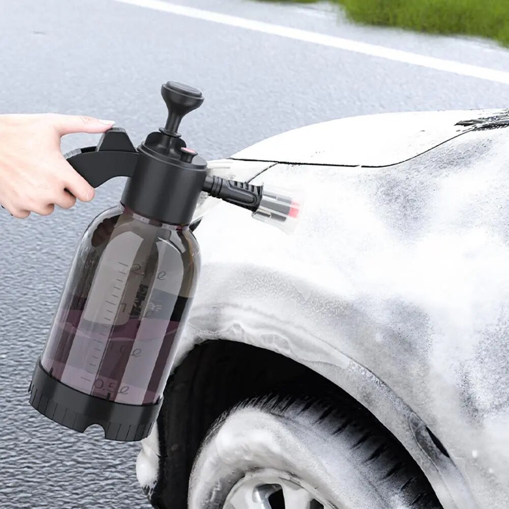 2L Hand Pump Sprayer Snow Foam Gun Nozzle With Pressure Relief Vae Car Wash Spray Bottle Window Cleaning Tools
