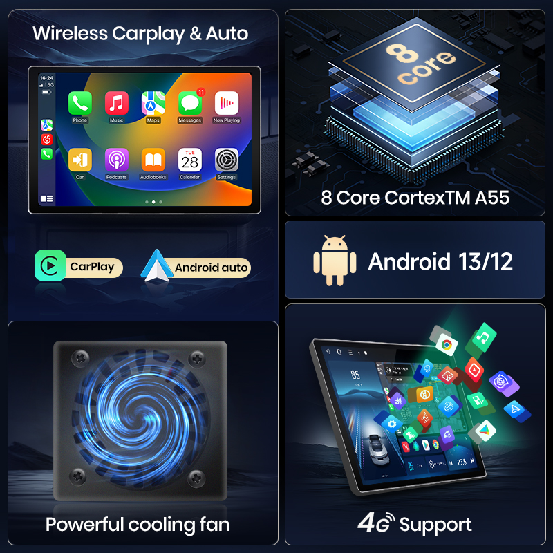 Junsun X7 Pro Universal CarPlay Android Auto Radio For VW Fiat Renault Nissan Hyundai Car Multimedia autoradio c3caf