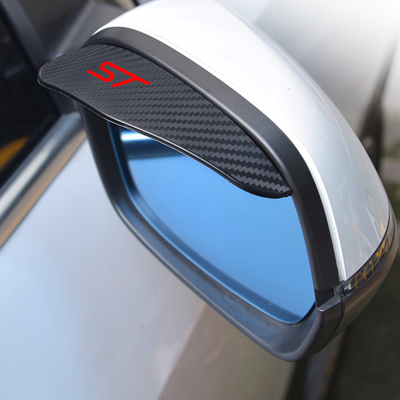 2pcs Car Rearview Mirror Rain Shield Eyebrow Cover Sticker for Ford ST LINE STLINE Focus Mustang SHELBY eo
