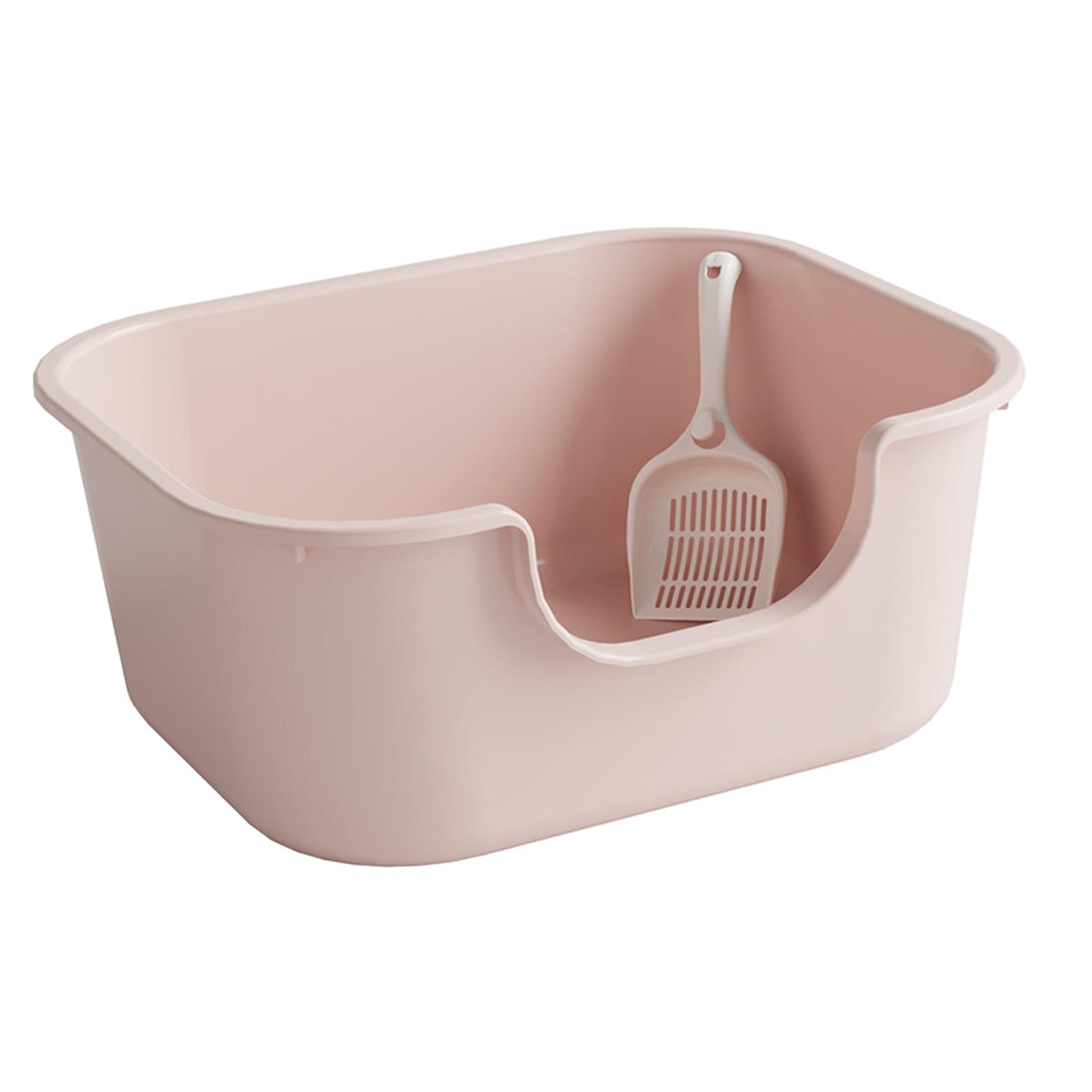 Open Top Pet Litter Tray High Sided Cat Litter Tray Anti Splashing Bedpan Cat Litter Basin for Small and Large Cats Large Space