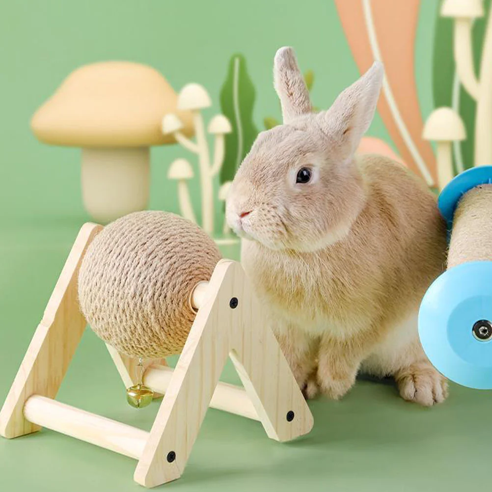Ball-shaped Pet Scratch Scratching Grinding Rabbit Snack Sisal Toy Scratcher Bunny Cat Board Chewing Claw Toys