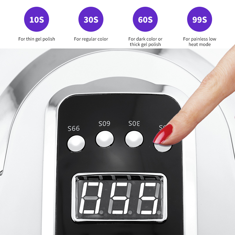 Nail LED 66Leds UV Dryer For Drying Nail Gel Polish Portable Design With Large LCD Touch Screen Smart Sensor Nail Lamp ddmysmile Home Use Smile