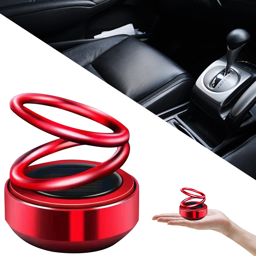 Car Solar Energy Freshener Air Alloy Car Perfume Fragrance Air Aromatherapy Auto Rotating Air Fresher Interior Decor Accessories smile
