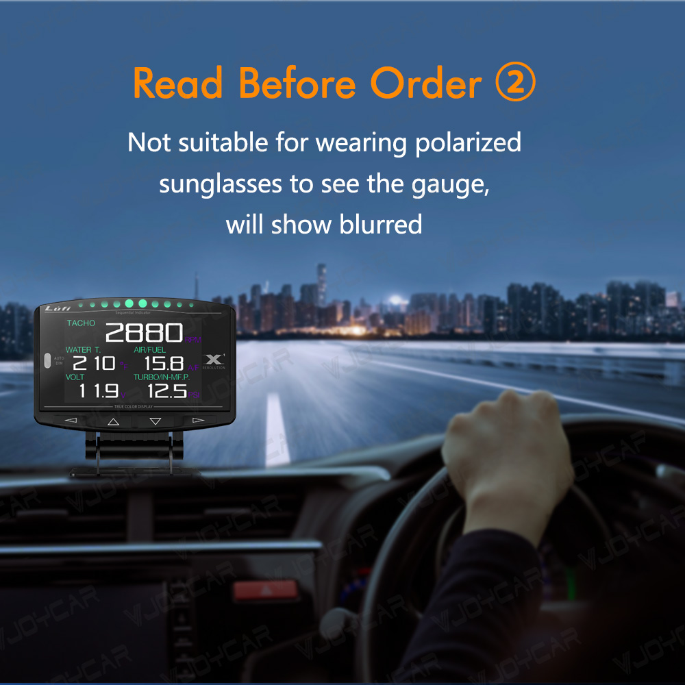 Lufi X1 OBD2 HUD Car Head Up Display Digital Turbo boost Water Oil Temperature Pressure Gauge Speed Afr RPM Fuel EXT Smart Meter