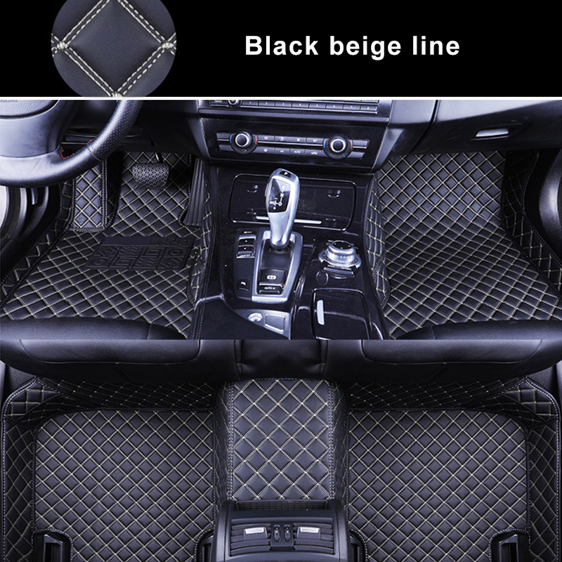 Custom Car Floor MatsFor Mercedes Benz C Class W203 2000~2006 Leather Auto Carpets Protective Pad Rugs Waterproof Interior Parts