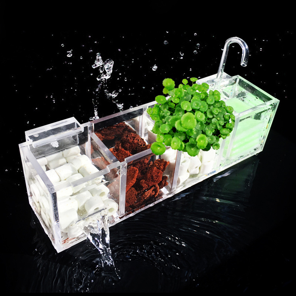 Hang On Acrylic Filter Box 5 Grids Aquarium Hang On Aquarium Filter Box Aquarium Box Filter Small Fish Tank Filter Turtle Filter