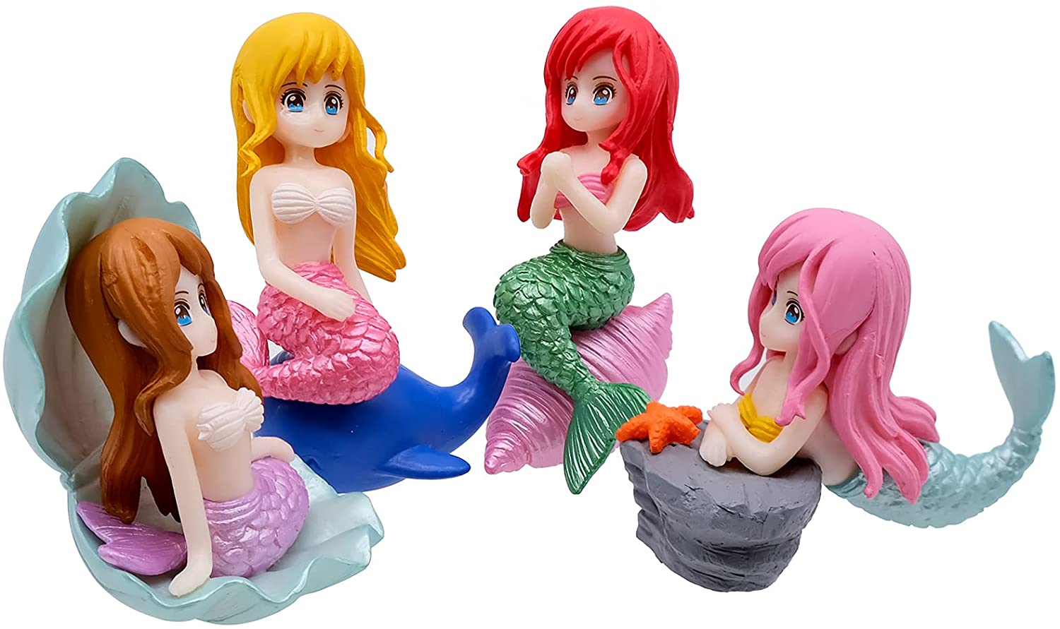 2025 new Aquarium Decoration Plastic Fish Tank Little Mermaid Ornament Miniature Figurines DIY Cake Decor Desk Craft Acces
