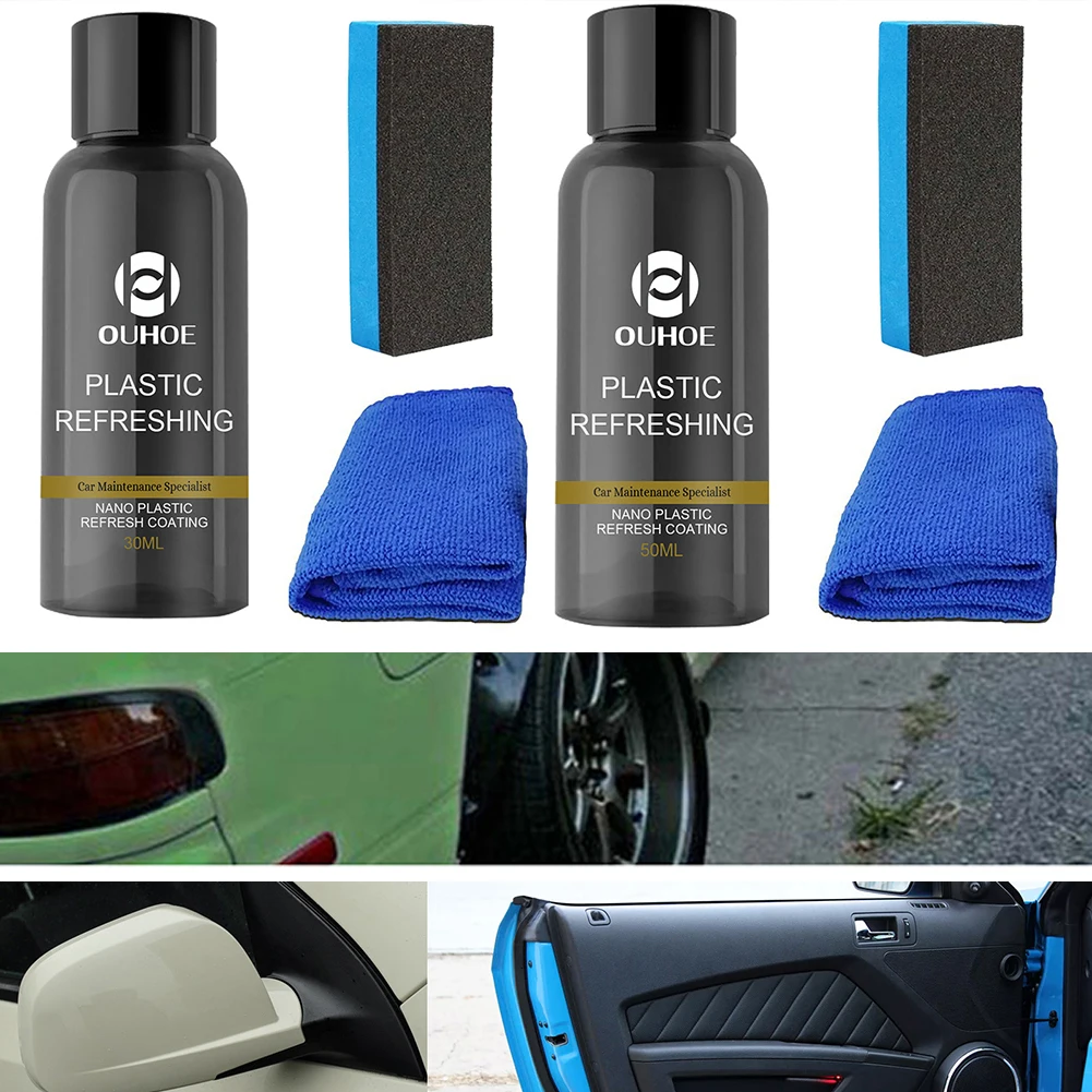 Universal Renovator 30/50ML Coating For Auto Plastic Rubber Repair Clean Restore Gloss Black Shine Seal Brighten Retread