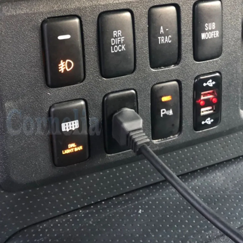 Car A-TRAC DRL Radar Roof Front Rear Diff Lock Switch with Wire for Toyota Land Cruiser Hilux Prado 120 FJ CRUISE LC76 REIZ