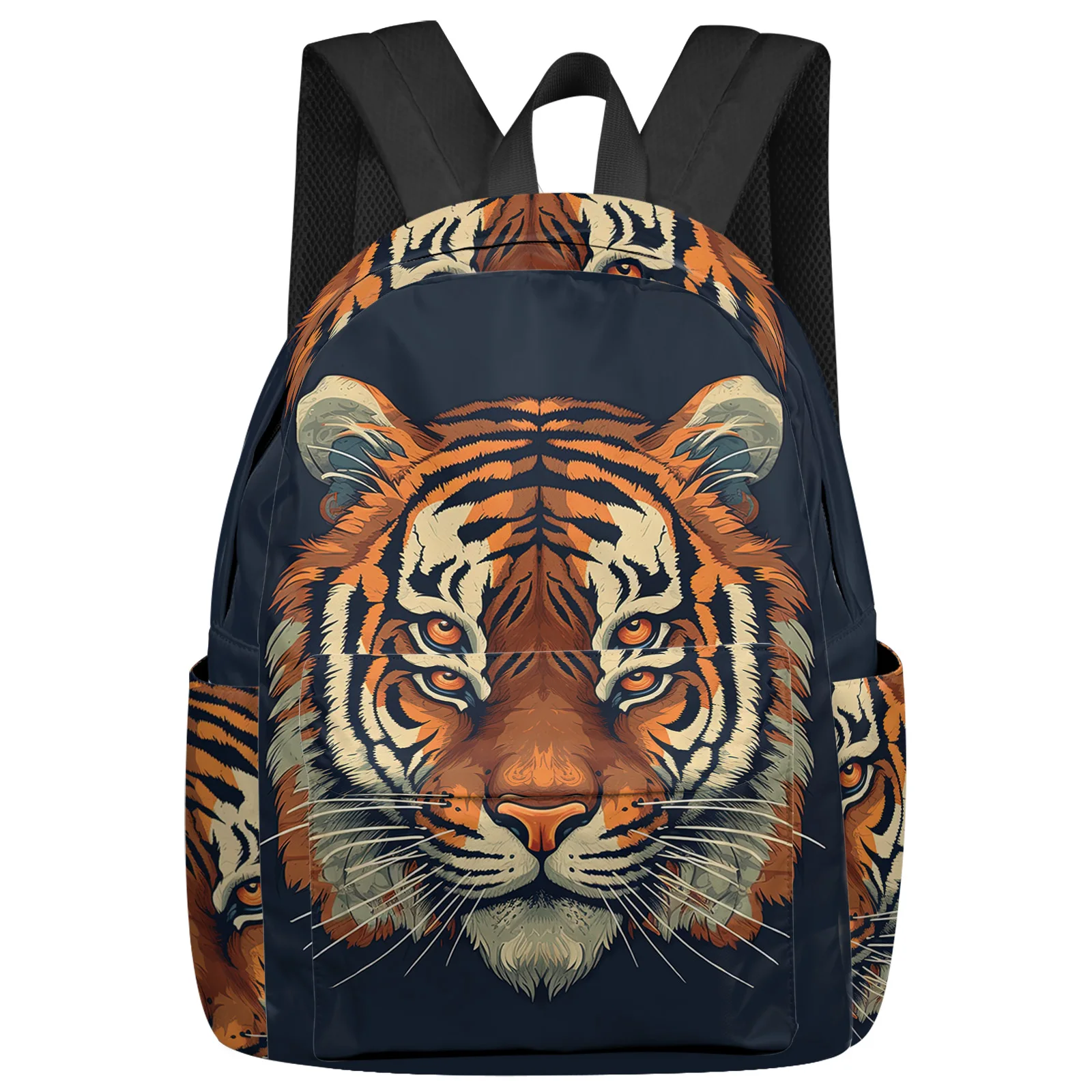 Tiger Hair And Beard Backpacks Student Casual Travel Large Handbags High Capacity Schoolbag Teenager Bookbag 9e1c8