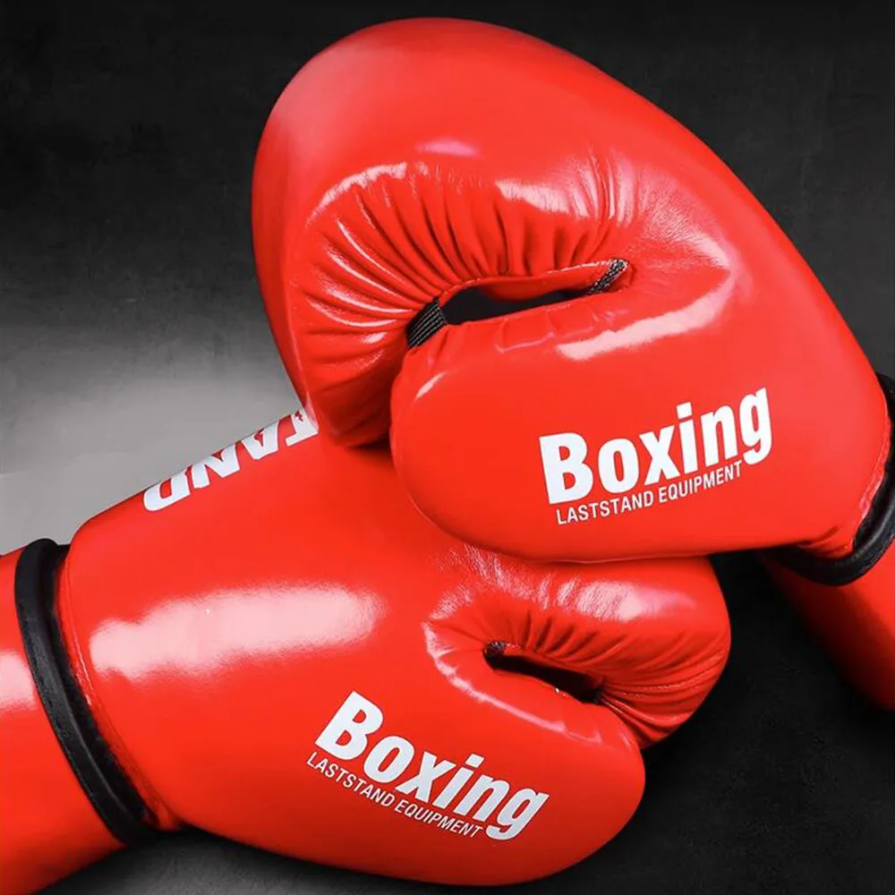 PU Gloves Professional Boxing Leather ddmysmile Muay Thai Guantes Ddmysmile De Boxeo Free Fight MMA Sandbag Training Glove For Men Women Smile