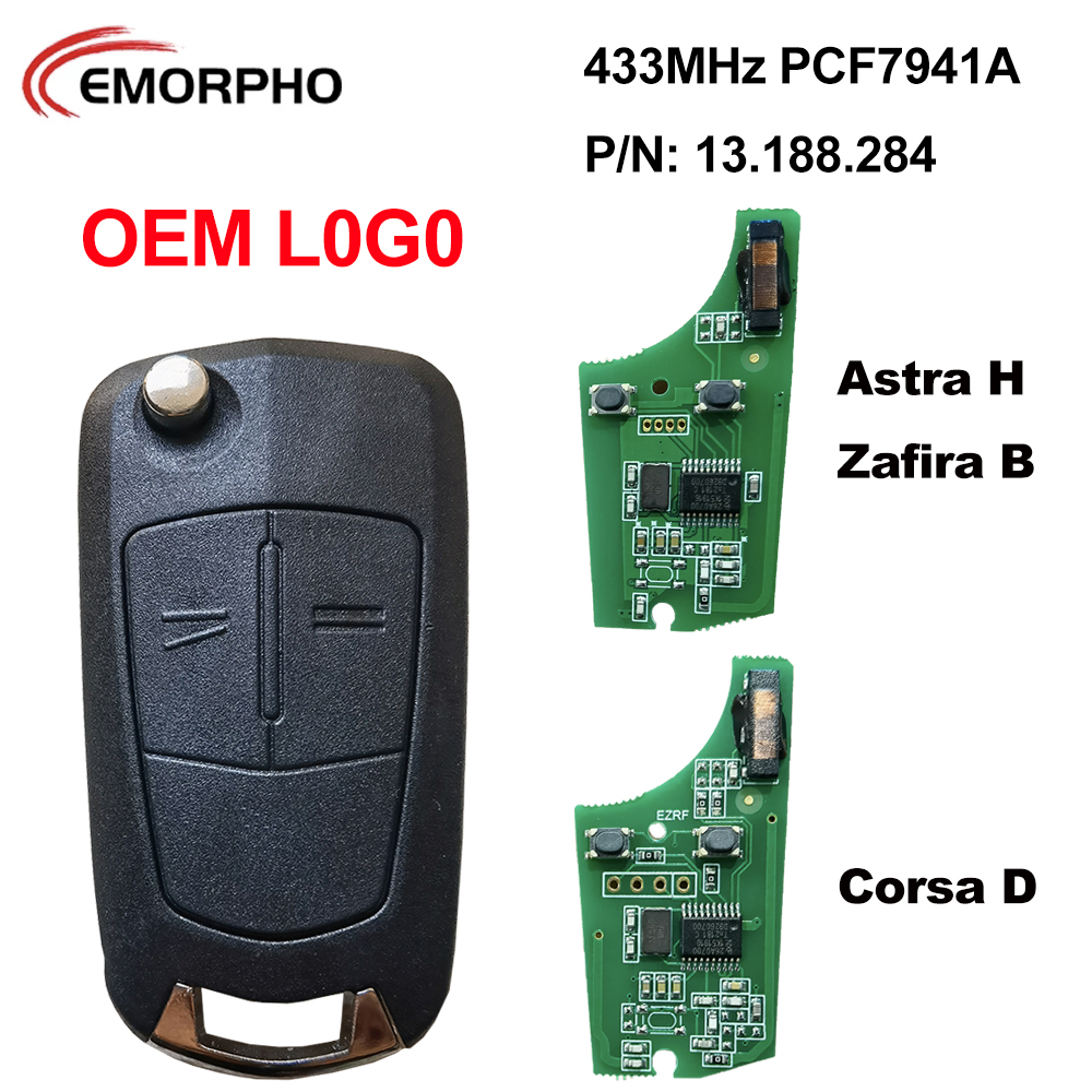EMORPHO Remote Flip Car Key For Opel Vauxhall Corsa D G4 Astra H Zafira B Holden 433MHz ID46 Chip Replacement Control Key
