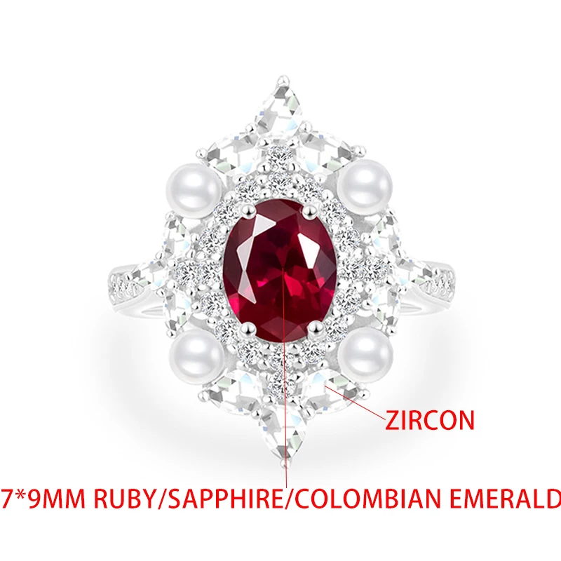 TFGLBU 2CT 6*8mm Vintage Oval Colombian Emerald Ring for Women Solid Sier Sparkling Gem Band Party Fancy Jewelry 75dcf 5 4b425