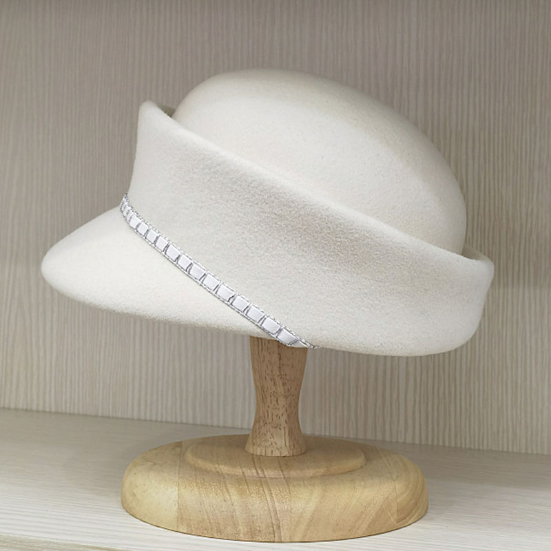 Women Winter Hats Wool Beret Hat Felt Fedora Leather Band Pillbox Hat Wedding Church Ladies Hat Millinery Fascinator Base 26f00