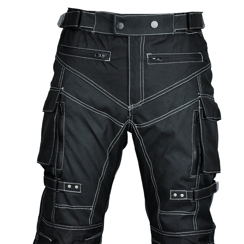 Hot New Motorcycle Riding Anti-fall Oxford Pants Oldtown Cowboy Knight Jeans Reflective Strips Multi-pocket Built-in Protect