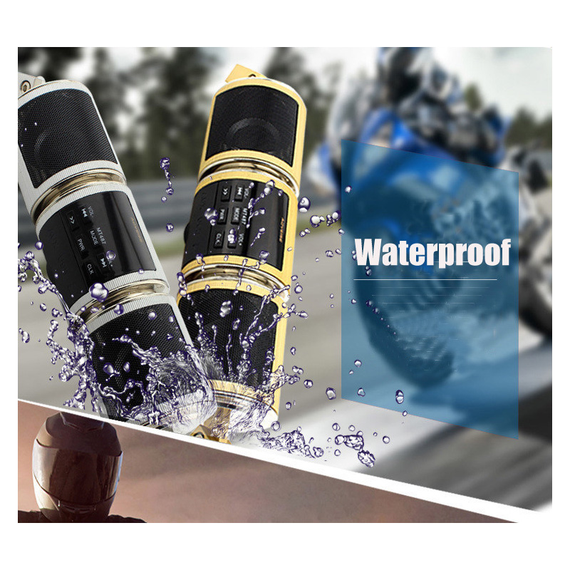 Motorcycle EDR Audio Speaker Water Resistant Motorbike Stereo FM Radio AUX USB TF Card Bluetooth-compatible MP3 Player MT487