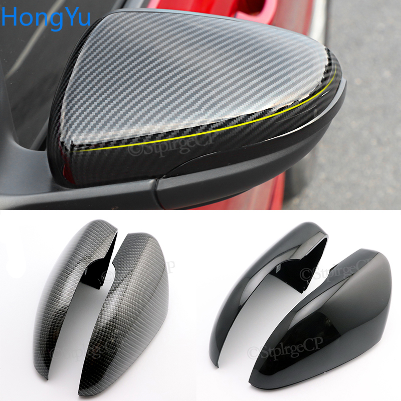 2PCS Side Car Mirror Covers Caps for VW Golf 6 GTI 6 Golf 6 R 6 R20 Touran Pair Wing RearView Mirror Case Cover Trim Cap Black 7fa48