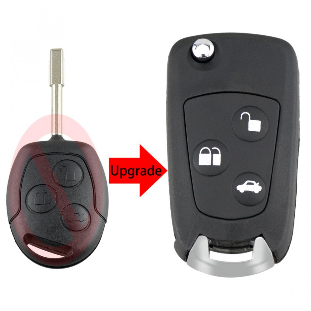 3 Buttons Remote Car Key Fob Shell Modified Flip Folding Flip Key Case Shell Fit for Ford Mondeo Fiesta with FO21 Blade