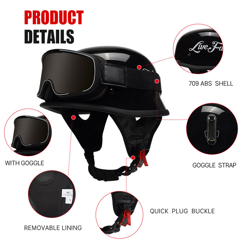 Retro Motor Helmets Motorcycle Helmet Scooter Vintage Half Face Safety Cap Motorbike Crash Motocross Helmet Casco Moto
