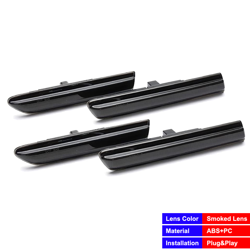 For Acura TL 2004-2008 Smoked Lens LED Side Marker Lamp Amber Front Red Rear Side Fender Reflector Lights