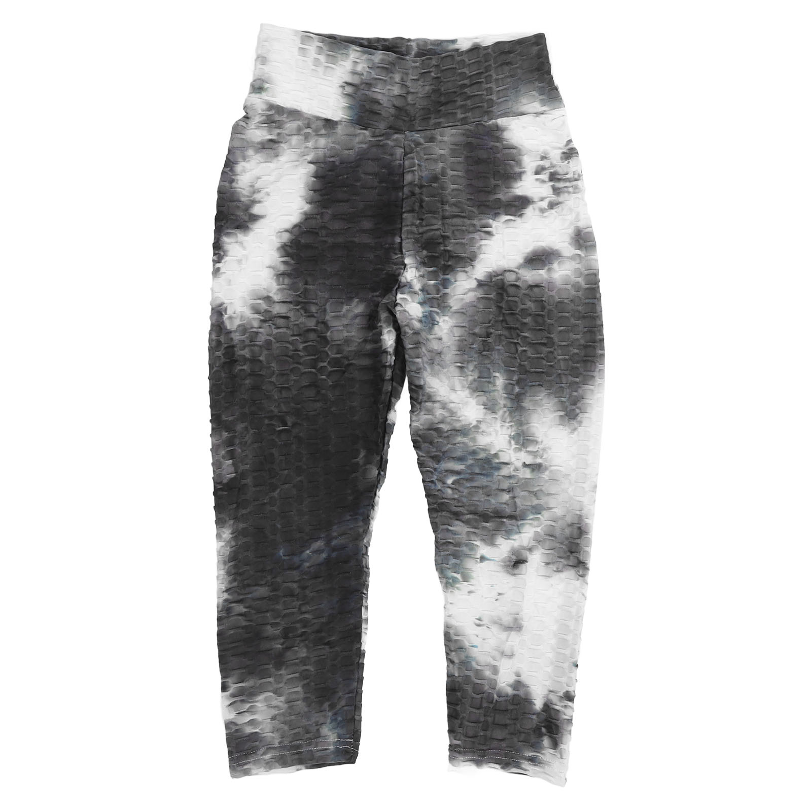 High Workout Waisted Pants Slim Fitted Cropped High Elasticity Quick Dry Black White Tie Dye Yoga Pants For ddmysmile Running For Women Smile