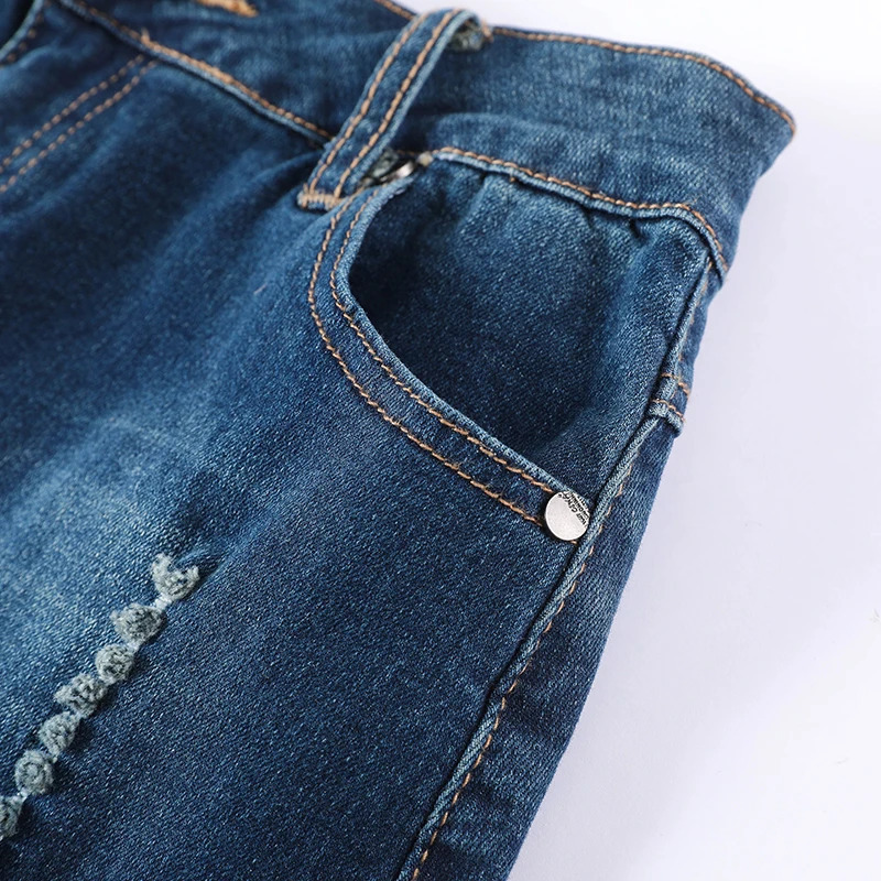 TIYIHAILEY Fashion Long Maxi Denim And Lace Patchwork Jeans Skirt Women Plus Size S-2Xl Summer Beaded Skirts 24