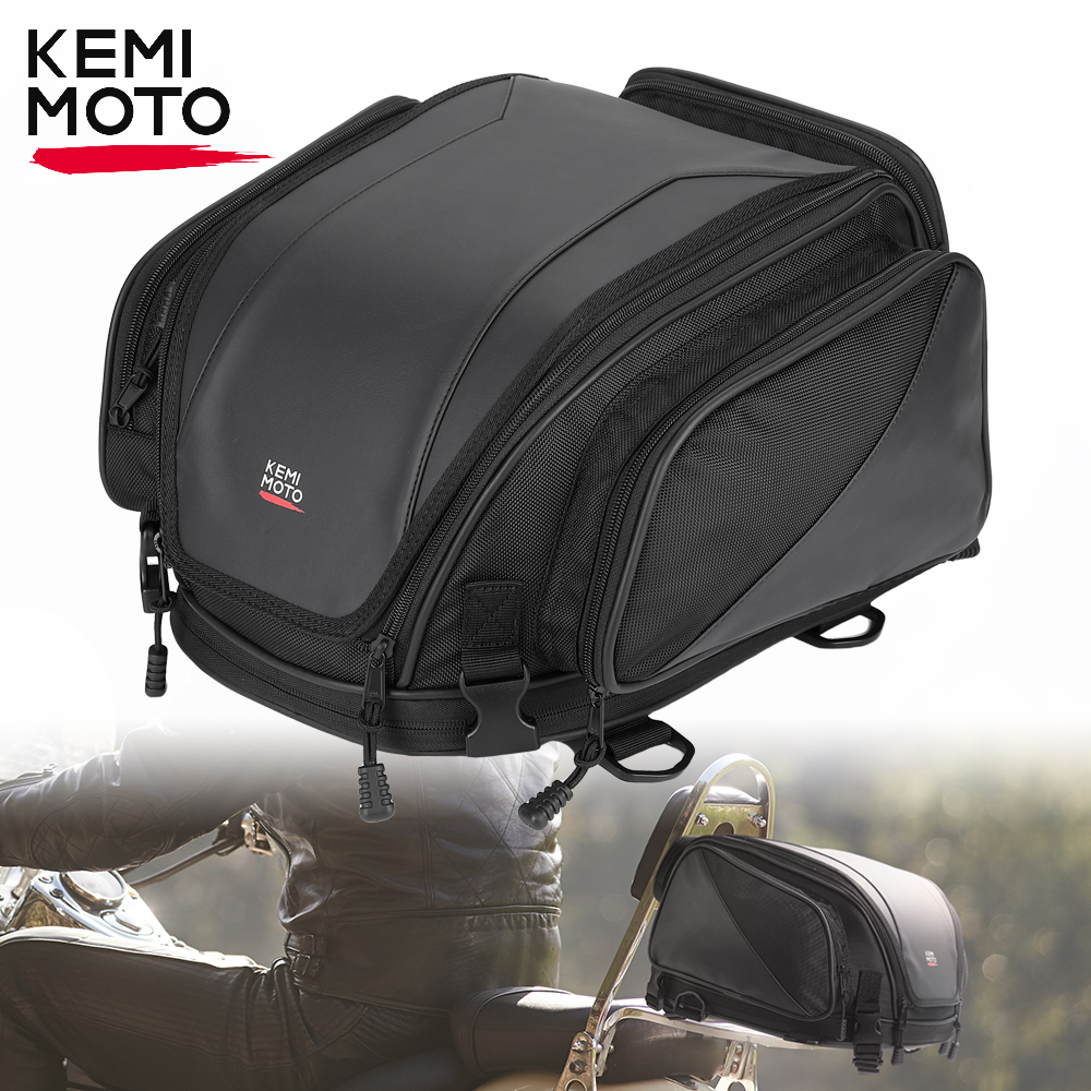 Tail Expandable Sissy Bar Bag Waterproof Motorcycle Travel Rear Seat Bags Helmet Lage Rack Universal for