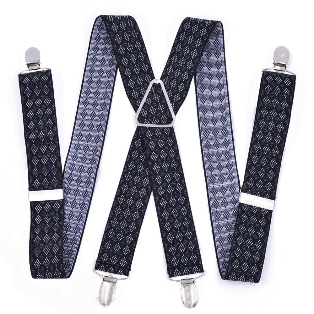 Suspenders for Men 3.5cm Wide Clip Adjustable Elastic Trouser Braces Straps black Heavy Duty Big Gallus Wholesale Retail