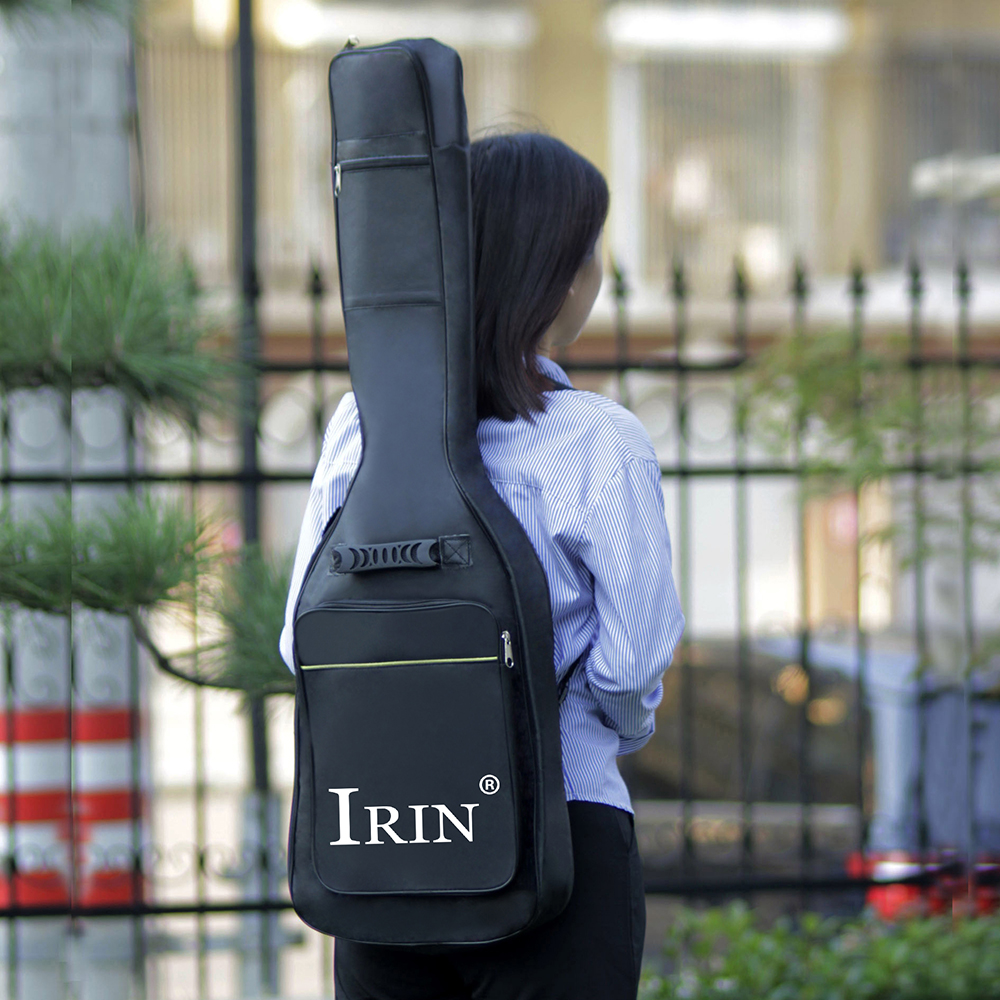 IRIN Waterproof Guitar Case Double Strap Padded Black Guitar Bag Backpack Shoulder Strap Thickening Bag Electric Guitar Parts