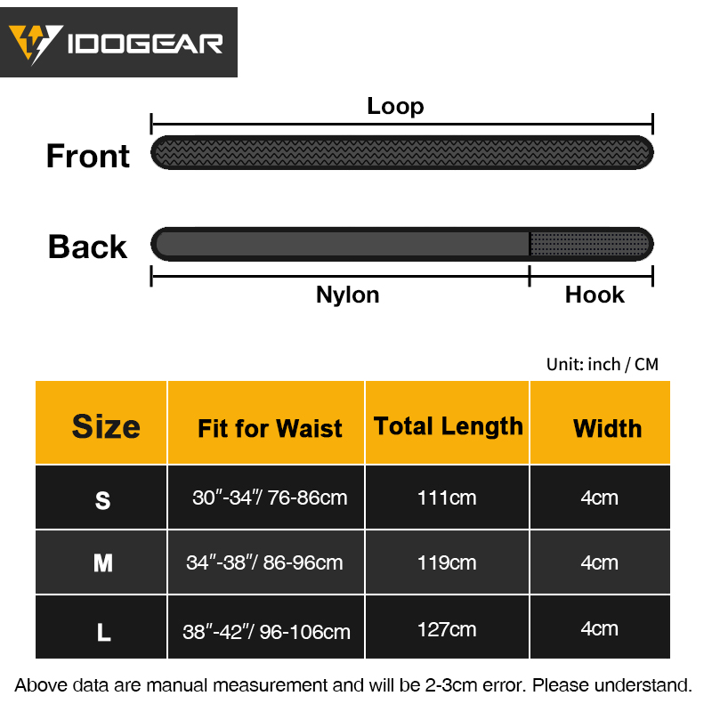 IDOGEAR Tactical Belt Mens Belts Inner Belt LoopLiner Airsoft 1.7" Waist Belt Loop 3425