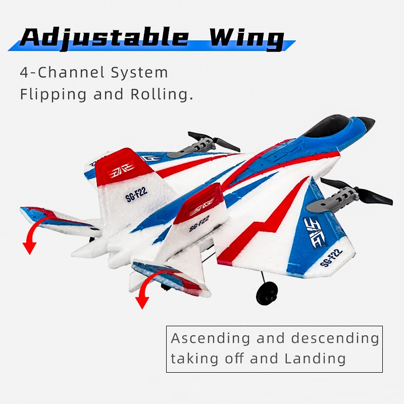 SG-F22 4K RC Airplane 3D Stunt Plane Model 2.4G Remote Control Fighter Glider Electric Rc Aircraft foam Toys For Children Adults