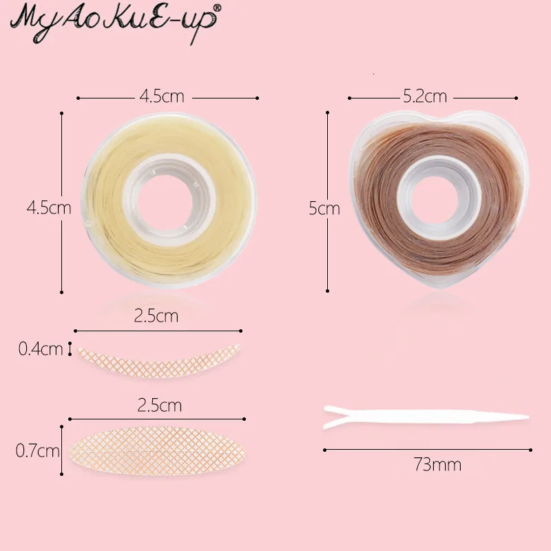 600Pcs/Box Big Eyelid Tape Sticker Double Fold Self Adhesive Eyelid Tape Stickers S/L Makeup Clear Beige Invisible Tool 240625